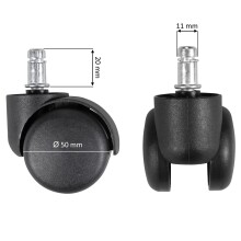 Möbelrolle (5er Set) in Schwarz aus 100% Polyurethan - 5x5x5cm (LxBxH)