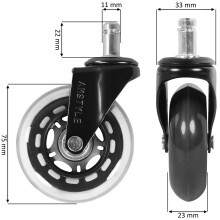 Möbelrolle (5er Set) in Schwarz - 7x3x7cm (LxBxH)
