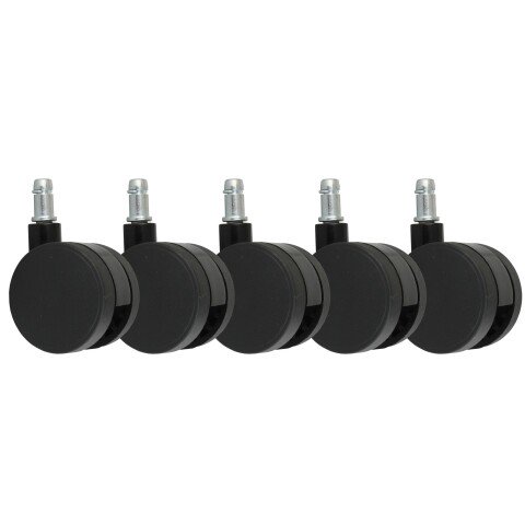Möbelrolle (5er Set) in Schwarz aus 100% Polyurethan - 6x6x6cm (LxBxH)