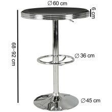 Bartisch in Schwarz - 68 (H)