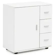 Beistellschrank in Weiß - 60x33x66cm (LxBxH)