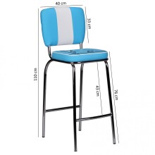 Barhocker in Blau - 40x38x110 (LxBxH)