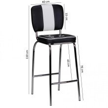 Barhocker in Schwarz - 40x38x110 (LxBxH)