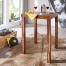Bartisch in Braun aus Massivholz Sheesham - 80x80x110cm...