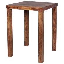 Bartisch in Braun aus Massivholz Sheesham - 80x80x110cm...