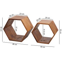 Beistelltisch (2er Set) in Braun - 30x46x40 (LxBxH)