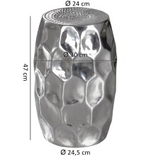 Beistelltisch in Silber aus Kompletter Anstelltisch: Aluminium - 47cm (H)