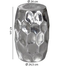 Beistelltisch in Silber aus Kompletter Anstelltisch: Aluminium - 47cm (H)