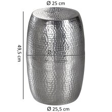 Beistelltisch in Silber aus Kompletter Beistelltisch: Aluminium - 49cm (H)