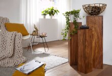 Beistelltisch (3er Set) in Braun aus Massivholz: Sheesham - 24x24x85cm (LxBxH)