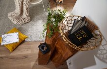 Beistelltisch (3er Set) in Braun aus Massivholz: Sheesham - 24x24x85cm (LxBxH)