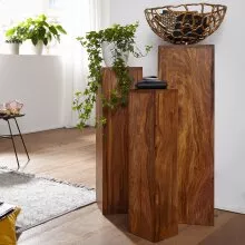Beistelltisch (3er Set) in Braun aus Massivholz: Sheesham...