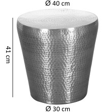 Beistelltisch in Silber aus Kompletter Dekotisch: Aluminium - 41cm (H)