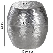 Beistelltisch in Silber aus Kompletter Dekotisch: Aluminium - 42cm (H)