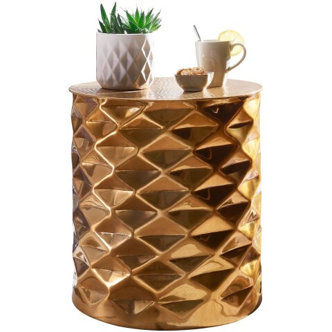 Beistelltisch in Gold aus Kompletter Couchtisch: Aluminium - 48cm (H)