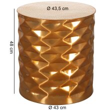 Beistelltisch in Gold aus Kompletter Couchtisch: Aluminium - 48cm (H)