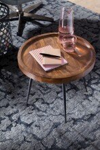 Beistelltisch in Braun aus Tischplatte: Sheesham Gestell: Metall - 40cm (H)