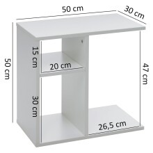 Beistelltisch in Weiß - 50x30x50cm (LxBxH)