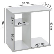 Beistelltisch in Weiß - 50x30x50cm (LxBxH)