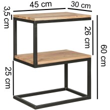Beistelltisch in Braun - 30x45x60 (LxBxH)