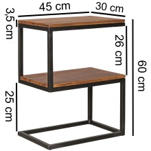Beistelltisch in Braun - 30x45x60 (LxBxH)