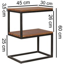 Beistelltisch in Braun - 30x45x60 (LxBxH)