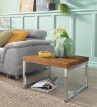 Beistelltisch in Braun aus Sheesham - 60x60x40cm (LxBxH)