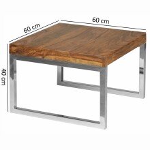 Beistelltisch in Braun aus Sheesham - 60x60x40cm (LxBxH)