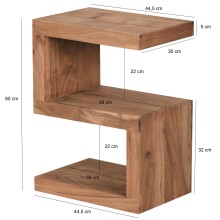 Beistelltisch in Braun aus Akazie - 30x44x60cm (LxBxH)