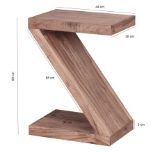 Beistelltisch in Braun aus Akazie - 30x44x59cm (LxBxH)