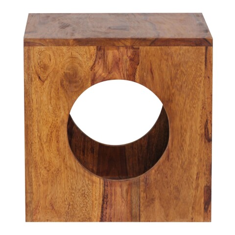 Beistelltisch in Braun aus Massivholz Sheesham - Rosenholz - 35x35x35cm (LxBxH)
