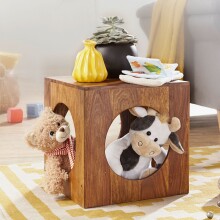 Beistelltisch in Braun aus Massivholz Sheesham - Rosenholz - 35x35x35cm (LxBxH)