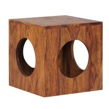 Beistelltisch in Braun aus Massivholz Sheesham - Rosenholz - 35x35x35cm (LxBxH)