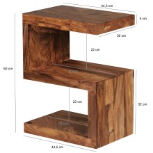 Beistelltisch in Braun aus Sheesham - 30x44x60cm (LxBxH)