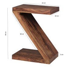 Beistelltisch in Braun aus Sheesham - 30x44x59cm (LxBxH)