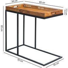 Beistelltisch in Braun - 34x70x65 (LxBxH)