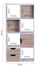 Bücherregal in Weiß - 60x29x120cm (LxBxH)