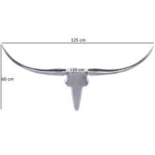 Dekogeweih in Silber aus Geweih: Aluminium - 125x10x60cm (LxBxH)