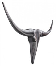 Dekogeweih in Silber aus Aluminium - 74x5x35cm (LxBxH)