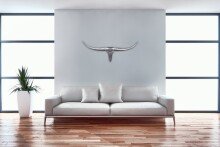 Dekogeweih in Silber aus Aluminium - 74x5x35cm (LxBxH)