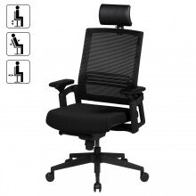 Bürostuhl in Schwarz aus Stoff 20.000 Scheuertouren - 60x65x128cm (LxBxH)