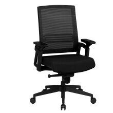Bürostuhl in Schwarz aus Stoff - 70x65x108cm (LxBxH)
