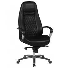 Bürostuhl in Schwarz aus Echtes Leder - 70x68x130cm...