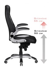 Bürostuhl in Schwarz - 58x72x128cm (LxBxH)