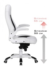 Bürostuhl in Weiß - 72x58x128cm (LxBxH)