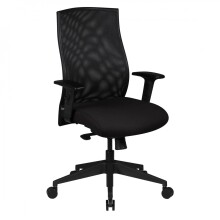 Bürostuhl in Schwarz aus Stoff - 65x65x113cm (LxBxH)