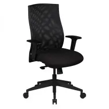 Bürostuhl in Schwarz aus Stoff - 65x65x113cm (LxBxH)