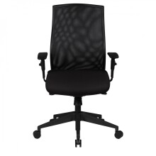 Bürostuhl in Schwarz aus Stoff - 65x65x113cm (LxBxH)