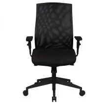 Bürostuhl in Schwarz aus Stoff - 65x65x113cm (LxBxH)