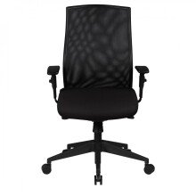 Bürostuhl in Schwarz aus Stoff - 65x65x113cm (LxBxH)